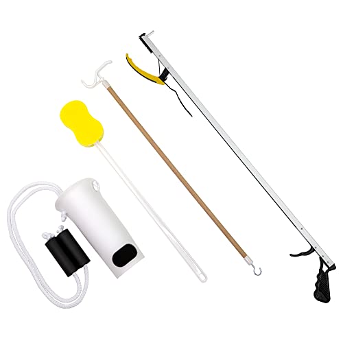 FabLife-86-0085 Multiple Tool Hip Kit Daily Living Aid for Hip, Knee, and Back Rehabilitation, Including: 32" Reacher, Contoured Sponge, Formed Sock Aid and 24" Dressing Stick by Fabrication Enterprises