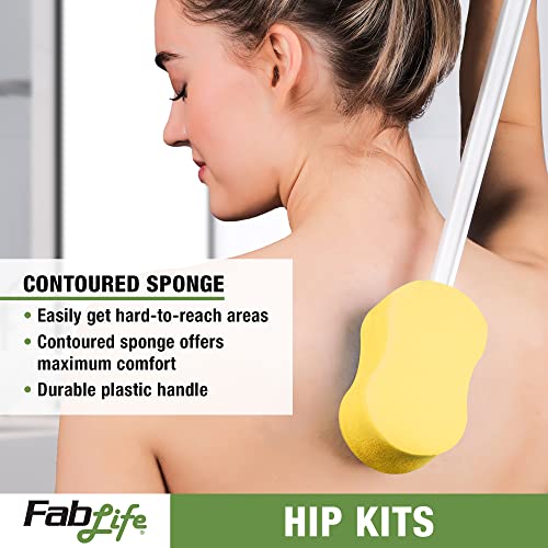 FabLife-86-0085 Multiple Tool Hip Kit Daily Living Aid for Hip, Knee, and Back Rehabilitation, Including: 32" Reacher, Contoured Sponge, Formed Sock Aid and 24" Dressing Stick by Fabrication Enterprises