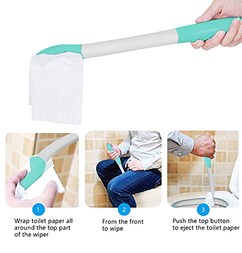 Long Reach Self Wipe Assist Comfort Wiper for Toilet Paper Tissue Grip Toilet Aid Wand - Ideal Daily Living Bathroom Aid for Limited Mobility by gowell