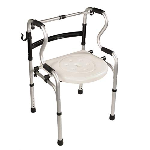 PCP Dual Folding 5-in-1 Bathroom Mobility & aid Commode Walker seat, Height Adjustable Daily Living aid, Regular by AmazonUs/SV2S3