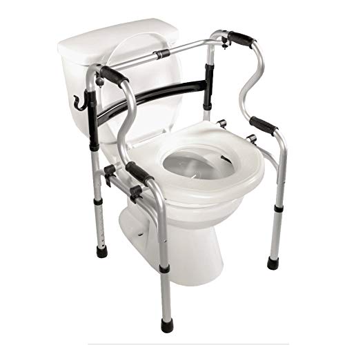 PCP Dual Folding 5-in-1 Bathroom Mobility & aid Commode Walker seat, Height Adjustable Daily Living aid, Regular by AmazonUs/SV2S3