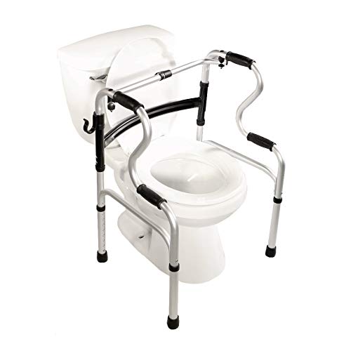 PCP Dual Folding 5-in-1 Bathroom Mobility & aid Commode Walker seat, Height Adjustable Daily Living aid, Regular by AmazonUs/SV2S3