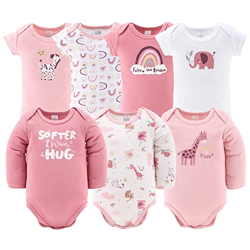 The Peanutshell Newborn Clothes & Accessories Set - 23 Piece Baby Girl Layette Gift Set - Fits Newborn to 3 Months - Rainbow & Safari, Pink from Farallon Brands