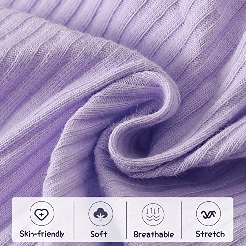 Tokidaring Newborn Baby Girl Clothes Romper Pants Set Floral Infant Outfits Cotton Baby Clothes for Girls 0-18 Months (purple short sleeve, 12-18M) by 