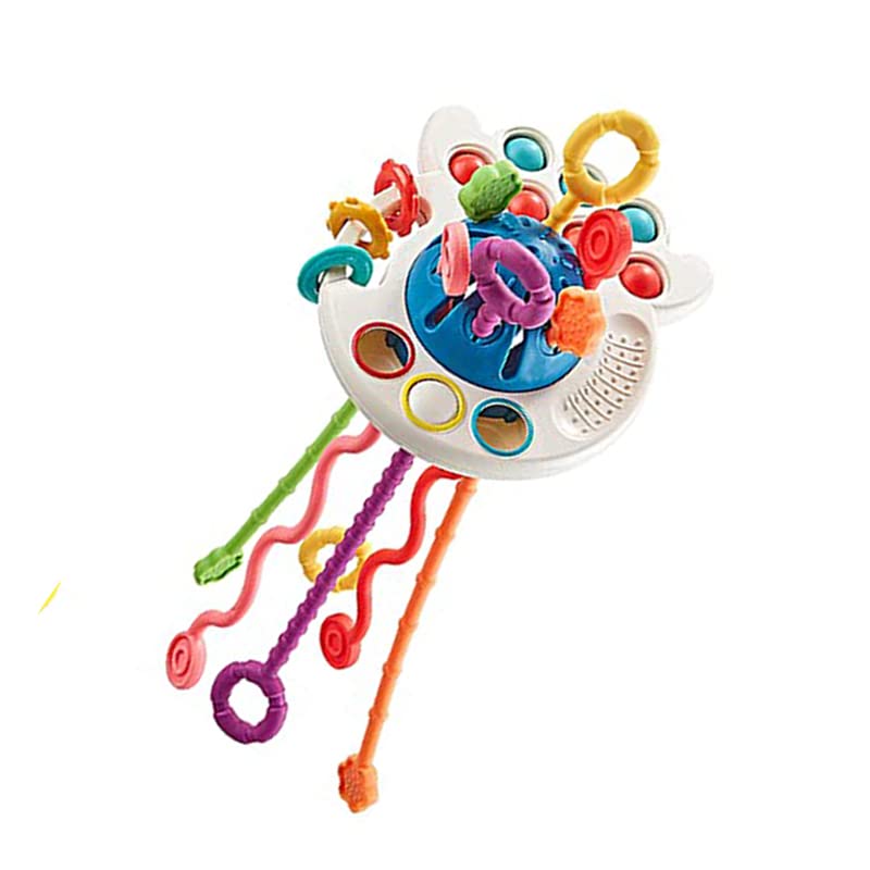 MEZHOBBY 3 in 1 Baby Toys 6 to12-18 Months, Montessori Toys for 1-3 Year Old, Stacking Rings Infant Toys 3-6-9-12 M+, Pull String Baby Teething Toys, Storage Cube Bin Sensory Toys Boy and Girl Gift from MEZHOBBY