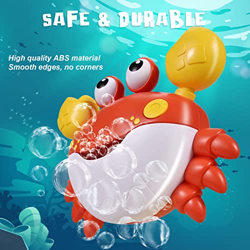 Crab Bath Toys for Toddlers 1-3 2-4 Bathtub Bubble Maker with Music Automatic Kids Bathtub Bubble Machine Baby Bath Toys for Infants 6-12 12-18 Months Birthday Gifts for 1 2 3 Year Old Boys Girls from poycuna