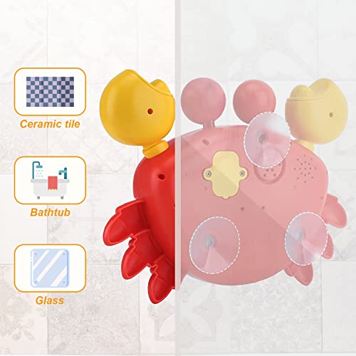 Crab Bath Toys for Toddlers 1-3 2-4 Bathtub Bubble Maker with Music Automatic Kids Bathtub Bubble Machine Baby Bath Toys for Infants 6-12 12-18 Months Birthday Gifts for 1 2 3 Year Old Boys Girls from poycuna