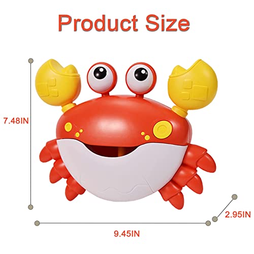 Crab Bath Toys for Toddlers 1-3 2-4 Bathtub Bubble Maker with Music Automatic Kids Bathtub Bubble Machine Baby Bath Toys for Infants 6-12 12-18 Months Birthday Gifts for 1 2 3 Year Old Boys Girls from poycuna