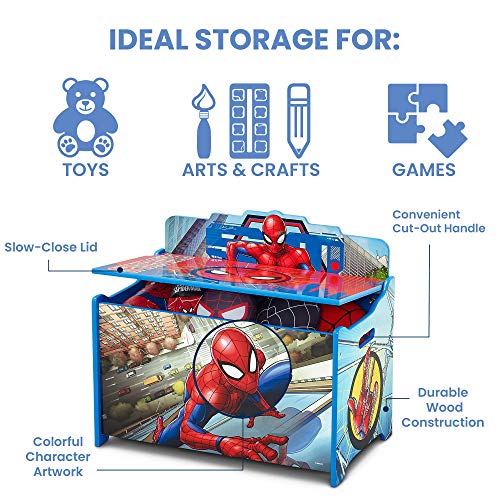 Delta Children Deluxe Toy Box, Spider-Man by AmazonUs/DEMQX