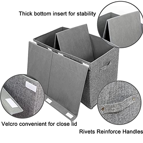 Large Toy Box Chest Storage with Flip-Top Lid, Collapsible Kids Storage Boxes Container Bins for Childrens Toys, Playroom Organizers, 25"x13" x16" (Linen Gray) from popoly