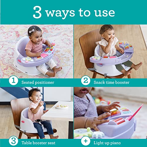 Infantino Music & Lights 3-in-1 Discovery Seat and Booster for girls - Convertible booster, infant activity seat and feeding chair with electronic piano for sensory exploration for babies and toddlers from AmazonUs/INFCT