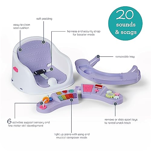 Infantino Music & Lights 3-in-1 Discovery Seat and Booster for girls - Convertible booster, infant activity seat and feeding chair with electronic piano for sensory exploration for babies and toddlers from AmazonUs/INFCT