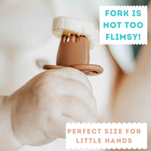 Tooshka Silicone Baby Utensils & Tiny Cup (Terra Cotta) - Bpa Free - Baby Led Weaning - Baby Spoon, Fork & Training Cup for 6 Months+ Anti-Choke Baby Feeding Supplies from ANRC Goods Factories