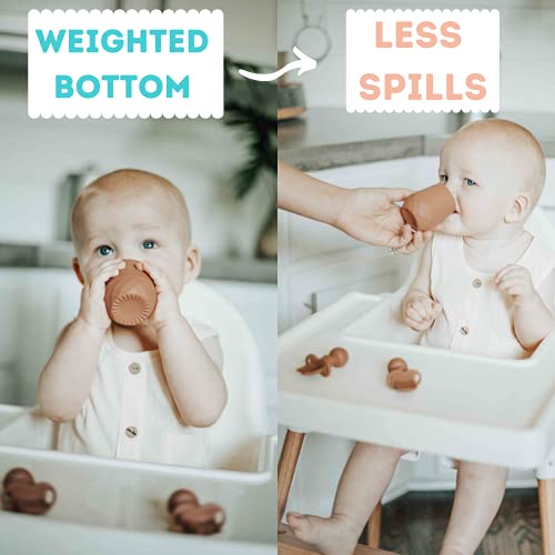 Tooshka Silicone Baby Utensils & Tiny Cup (Terra Cotta) - Bpa Free - Baby Led Weaning - Baby Spoon, Fork & Training Cup for 6 Months+ Anti-Choke Baby Feeding Supplies from ANRC Goods Factories