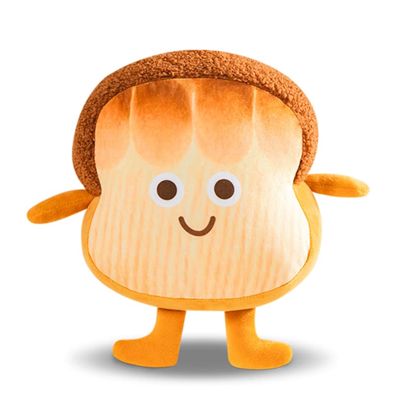 PLAYNICS Toast Bread Stuffed Plush Toy,Small Hugging Food Chubby Sleep Sliced Stuffed Soft Sofa Cushion,Gift for Kids Children Adults Room Decor (Brown Printing, 9.8 inches) by yangzhoudakailiguojimaoyiyouxiangongsi
