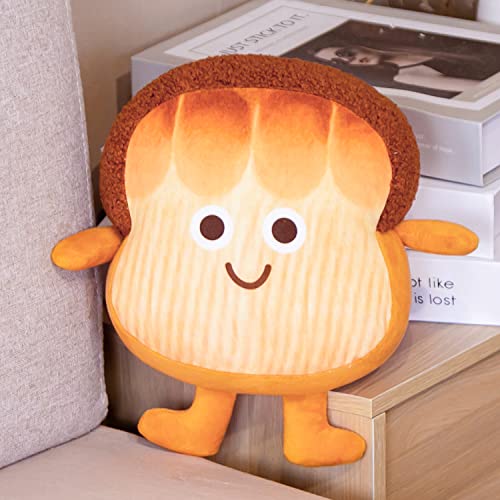 PLAYNICS Toast Bread Stuffed Plush Toy,Small Hugging Food Chubby Sleep Sliced Stuffed Soft Sofa Cushion,Gift for Kids Children Adults Room Decor (Brown Printing, 9.8 inches) by yangzhoudakailiguojimaoyiyouxiangongsi