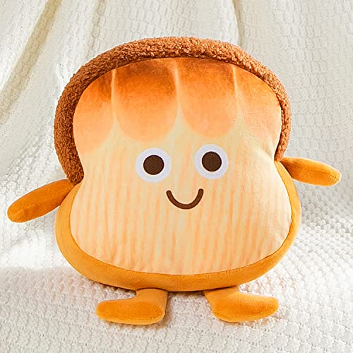 PLAYNICS Toast Bread Stuffed Plush Toy,Small Hugging Food Chubby Sleep Sliced Stuffed Soft Sofa Cushion,Gift for Kids Children Adults Room Decor (Brown Printing, 9.8 inches) by yangzhoudakailiguojimaoyiyouxiangongsi