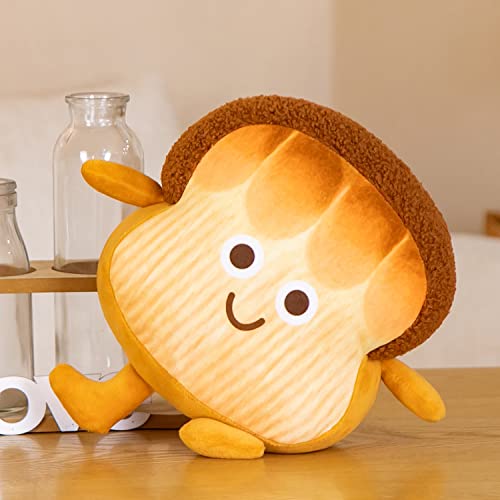 PLAYNICS Toast Bread Stuffed Plush Toy,Small Hugging Food Chubby Sleep Sliced Stuffed Soft Sofa Cushion,Gift for Kids Children Adults Room Decor (Brown Printing, 9.8 inches) by yangzhoudakailiguojimaoyiyouxiangongsi