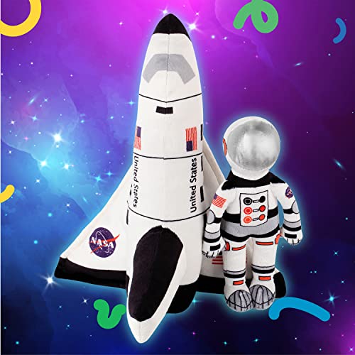 10â Stuffed Space Shuttle and Astronaut Soft and Cuddly Plush Toy for Kids âBirthday Gift for Boys Girls, Toddlers Pretend Role Play by Dazmers