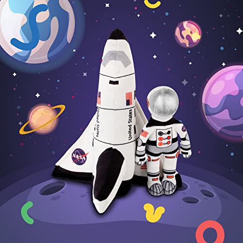 10â Stuffed Space Shuttle and Astronaut Soft and Cuddly Plush Toy for Kids âBirthday Gift for Boys Girls, Toddlers Pretend Role Play by Dazmers