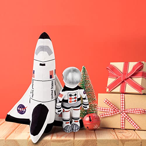 10â Stuffed Space Shuttle and Astronaut Soft and Cuddly Plush Toy for Kids âBirthday Gift for Boys Girls, Toddlers Pretend Role Play by Dazmers