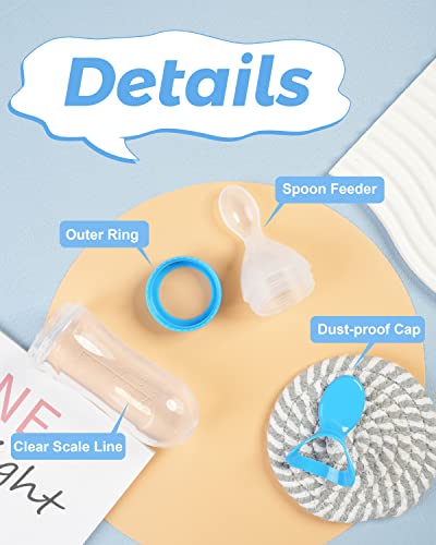 Baby Food Feeder, 3 Pack Squeeze Feeding Spoons, Silicone Baby Feeding Supplies, 3 oz Food Dispensing Spoon for Boys Girl Kids Toddlers by DF001