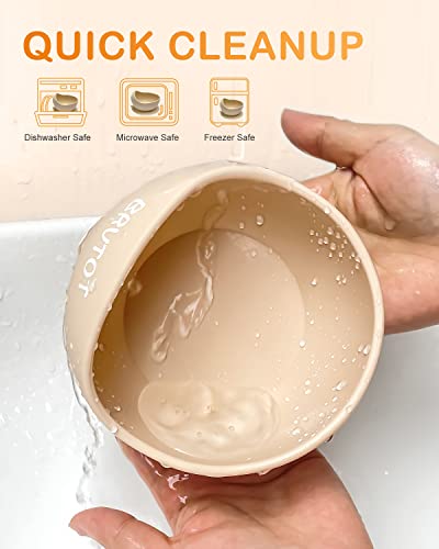 BRVTOT Stay Put Suction Bowls for Baby Kid, Food Grade Silicone Bowl and Spoon Set for Baby Led Weaning, Toddler Dishes & Utensils for Babies Self Feeding, Silicone Baby Feeding Set BPA Free 12 Oz from SHENZHEN HONGBO TRADING CO.,LTD.
