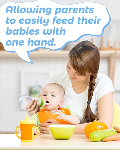Baby Food Feeder, 3 Pack Squeeze Feeding Spoons, Silicone Baby Feeding Supplies, 3 oz Food Dispensing Spoon for Boys Girl Kids Toddlers by DF001