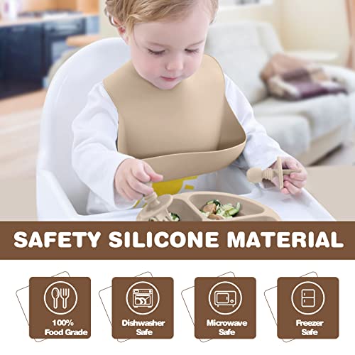 ANAVIL Baby Feeding Set Silicone Toddlers Weaning BLUE Feeding Sippy Cup with Straw and Lid Baby Feeding Supplies Set from ANAVIL