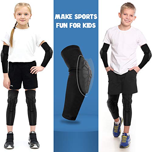AceList Kids/Youth 5-15 Years Sports Honeycomb Compression Knee Pad Elbow Pads Guards Protective Gear for Basketball, Baseball, Football, Volleyball, Wrestling, Cycling. from Gzero