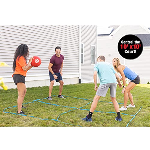 Wicked Big Sports 4 Square Game with Court Lines for Outdoor Play in The Backyard, Beach, Park, Fun for All, red (1925) from Wicked Big Sports