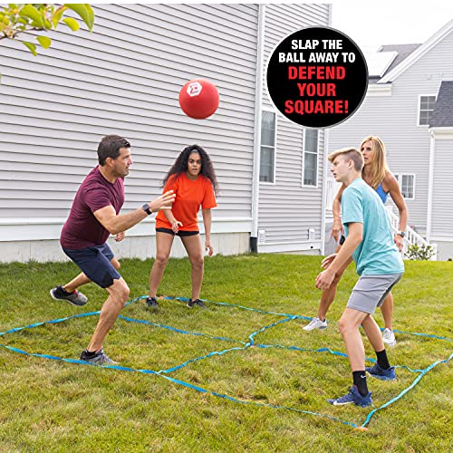 Wicked Big Sports 4 Square Game with Court Lines for Outdoor Play in The Backyard, Beach, Park, Fun for All, red (1925) from Wicked Big Sports