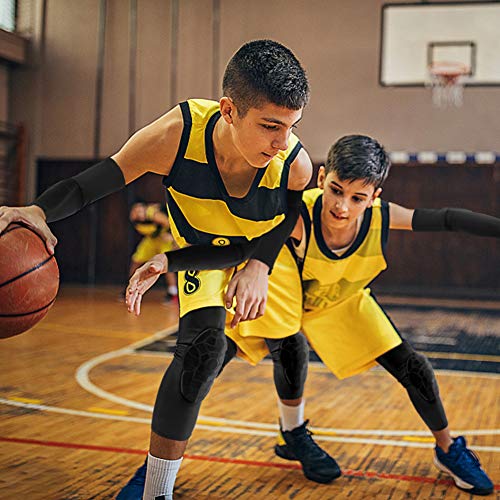 AceList Kids/Youth 5-15 Years Sports Honeycomb Compression Knee Pad Elbow Pads Guards Protective Gear for Basketball, Baseball, Football, Volleyball, Wrestling, Cycling. from Gzero