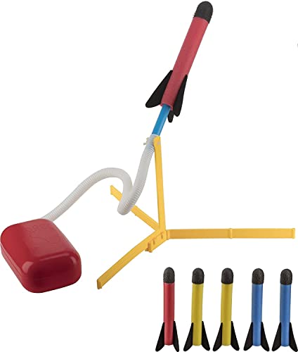 Play22 Toy Rocket Launcher - Jump Rocket Set Includes 6 Rockets - Play Rocket Soars Up to 100 Feet - Missile Launcher Best Gift for Boys and Girls - Air Rocket Great for Outdoor Play - Original by Play22
