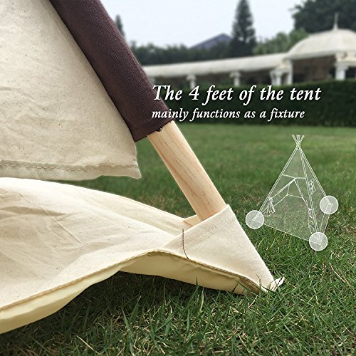Lavievert Indian Canvas Teepee Children Playhouse Kids Play Tent for Indoor or Outdoor Play â Come with A Water Resistant Bottom Mat from Lavievert