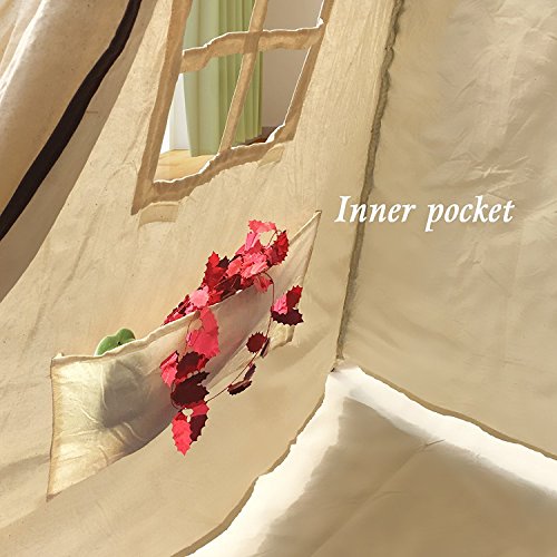Lavievert Indian Canvas Teepee Children Playhouse Kids Play Tent for Indoor or Outdoor Play â Come with A Water Resistant Bottom Mat from Lavievert