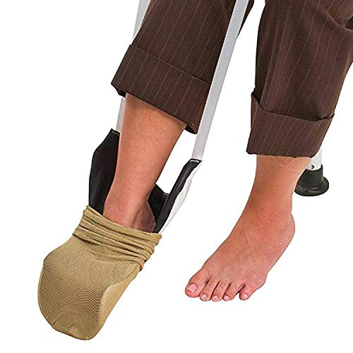 DMI Deluxe Sock Aid / Helper - Easily Pull on Socks Without Bending, Slip Resistance, Reliable Sock Aid Device for Seniors, White by Duro-Med