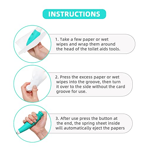 Fanwer Toilet Aids Tools,Long Reach Comfort Wipe,Extends Your Reach Over 15" Grips Toilet Paper or Pre-Moistened Wipes from Fanwer