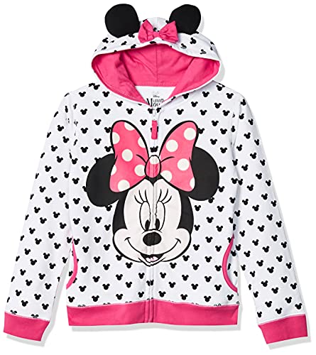 Disney girls Minnie W Bow & Ear fashion hoodies, White, 4T US by Freeze Children's Apparel