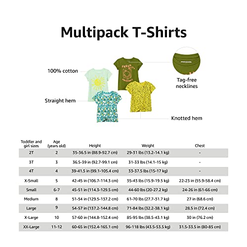 Spotted Zebra Girls' Short-Sleeve T-Shirts, Pack of 4, Video Ufo, Small from Spotted Zebra