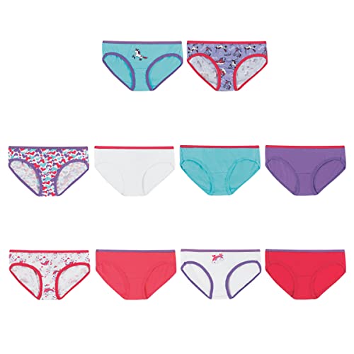 Hanes Girls' 100% Cotton Tagless Hipster Panties, Available in 10 and 20 Pack, 10 Pack-Assorted 1, 6 from Hanes