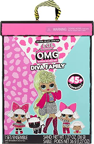 L.O.L. Surprise! OMG Diva Family with 45 Surprises Including (1) Pink Fashion Doll with (4) Collectible Dolls and Accessories Toy Playset, Great for Kids Ages 4 5 6, Amazon Exclusive from MGA ENTERTAINMENT
