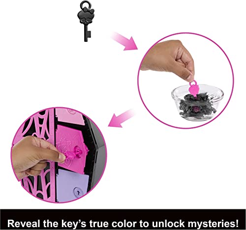 Monster High Doll and Fashion Set, Draculaura with Dress-Up Locker and 19+ Accessories, Skulltimate Secrets by Mattel