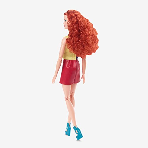 Barbie Looks Doll, Curly Red Hair, Color Block Outfit with Miniskirt, Style and Pose, Fashion Collectibles, Barbie Signature Looks from Mattel
