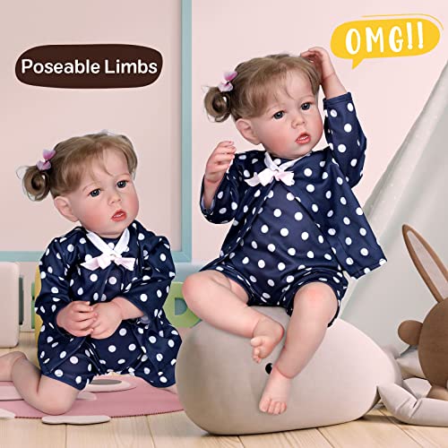 BABESIDE Lifelike Reborn Baby Dolls - 18 Inches Realistic-Newborn Baby Dolls Velvety-Smooth Skin Blue Eyes Girl Handmade Real Life Toddler Baby Girl Dolls for Kids from JIZHI