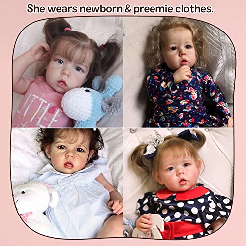 BABESIDE Lifelike Reborn Baby Dolls - 18 Inches Realistic-Newborn Baby Dolls Velvety-Smooth Skin Blue Eyes Girl Handmade Real Life Toddler Baby Girl Dolls for Kids from JIZHI