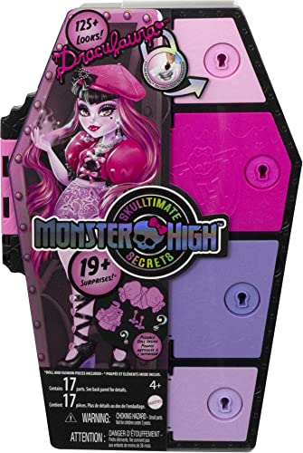 Monster High Doll and Fashion Set, Draculaura with Dress-Up Locker and 19+ Accessories, Skulltimate Secrets by Mattel