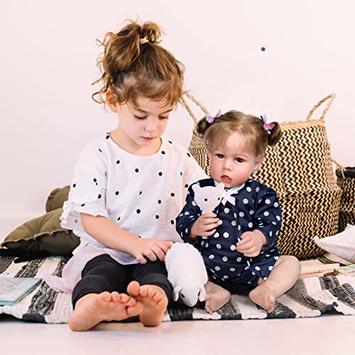 BABESIDE Lifelike Reborn Baby Dolls - 18 Inches Realistic-Newborn Baby Dolls Velvety-Smooth Skin Blue Eyes Girl Handmade Real Life Toddler Baby Girl Dolls for Kids from JIZHI