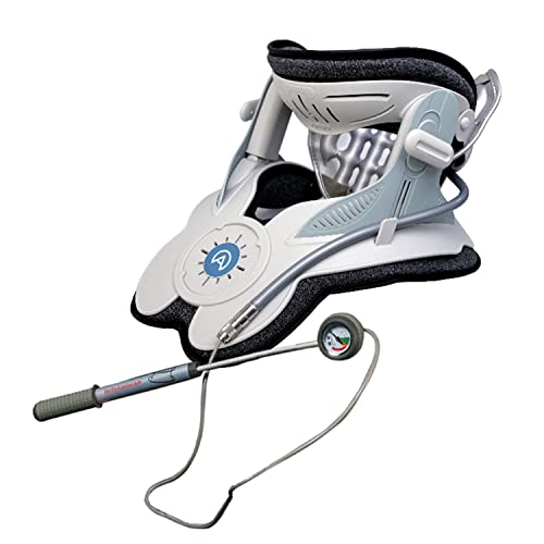 Neck Traction Device by Air Collar - Neck Stretcher - Cervical Traction Device - Neck & Shoulder Pain Relief - Stretcher Collar for Improved Spine Alignment - 2nd Generation by M PAIN MANAGEMENT TECHNOLOGIES