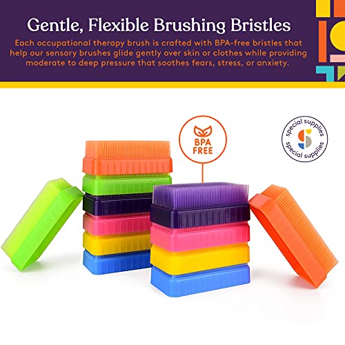 Special Supplies Therapressure Therapy Brush for Occupational and Sensory Brushing, 12 Pack, Stimulating and Calming Tools for Kids and Adults, Soft Flexible Bristles, Latex Free by Special Supplies